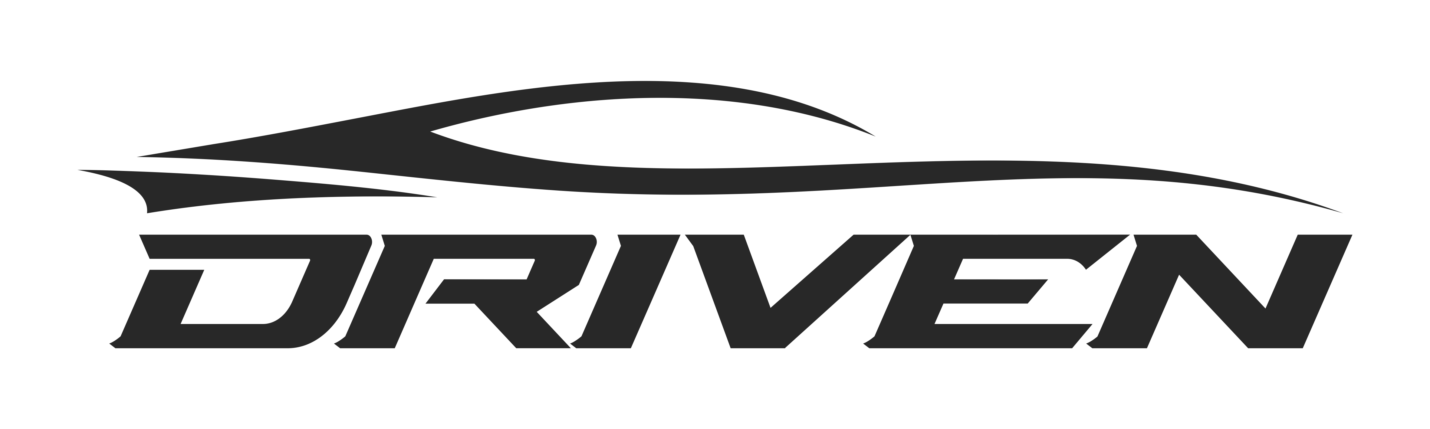 Driven single-color charcoal logo